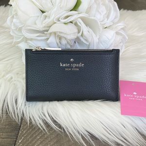 Kate Spade Leila Small Slim Bifold Wallet Black